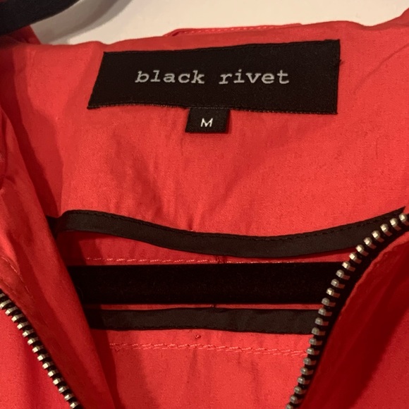 ** Black Rivet Red and Black Lightweight Zip Up Jacket 100% Cotton Size Medium - Picture 6 of 13
